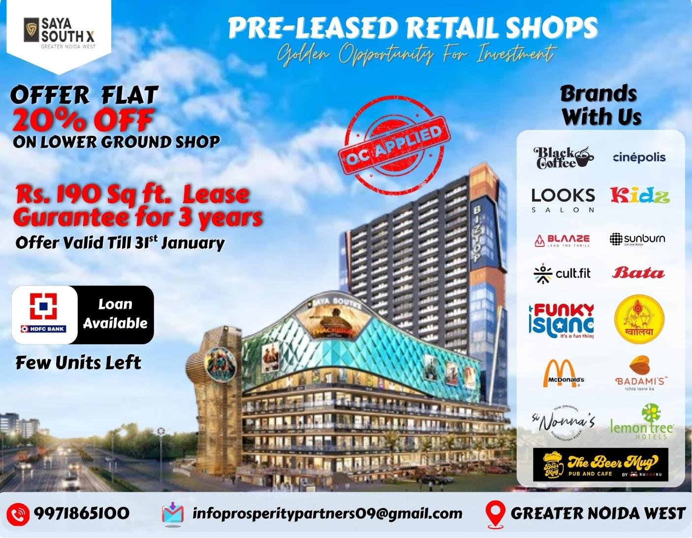 Shop for sale in Preleased Retails Noida extension