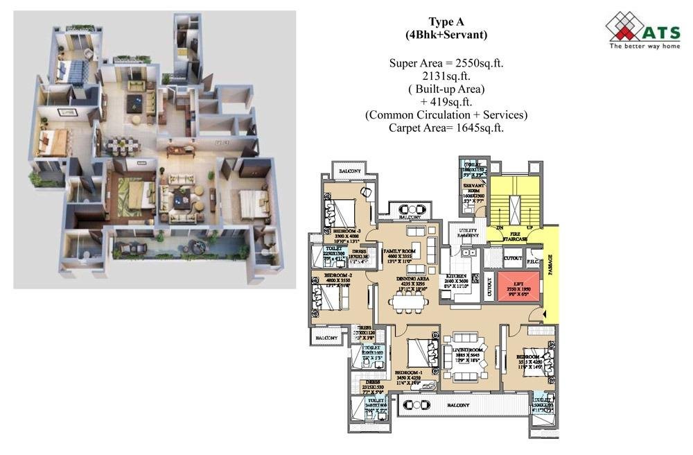 4Bhk Flat in ATS, Noida Extension